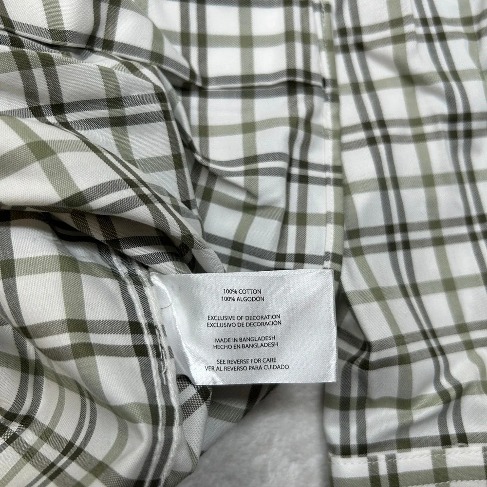 Banana‎ Republic Slim Fit Shirt Mens Large Green Plaid Button Down Long Sleeve